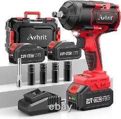 1000N. M(738ft-lbs) Cordless Impact Wrench 1/2 Inch Brushless with 2 x4.0Ah Battery