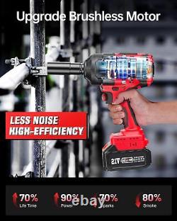 1000N. M(738ft-lbs) Cordless Impact Wrench 1/2 Inch Brushless with 2 x4.0Ah Battery