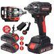1000nm 1/2 Cordless Electric Impact Wrench Drill Gun Ratchet Driver With2 Battery