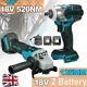 125mm 1/2 Dual Uses Brushless Cordless Angle Grinder+impact Wrench 2 Battery