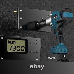 1300NM High Torque 1/2 Impact Wrench Brushless Cordless Battery Impact Gun Kit