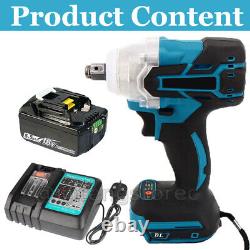 18V Brushless Impact Wrench Driver Cordless Li-Ion Battery 1/2 Charger 5.5Ah