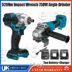 18V Cordless Impact Wrench Angle Grinder Cordless Tools Combo Charger Battery
