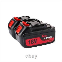 18V Cordless Impact Wrench Brushless Driver Torque 1/2 Inch with Charger 2 Battery