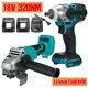 18v Cordless Tool Combo Cordless Impact Wrench Angle Grinder For Bl1830 &abv Bat