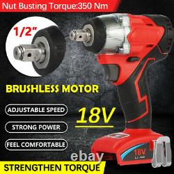 1/2 Cordless Brushless Impact Wrench Tool for Milwaukee M18BIW12-0 18V Battery