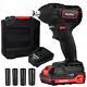 20v Brushless Cordless Impact Wrench, 1/2 Inch Chuck, Max Torque