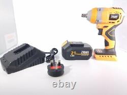 21V Cordless Brushless Impact Wrench Kit with Battery, Fast Charger, Accessories