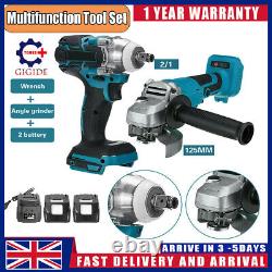 2IN1 Cordless Tool Combo 18V Cordless Impact Wrench + Angle Grinder For Makita