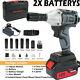 2 Battery 500nm Cordless Impact Wrench 1/2 Brushless Drive Electric Driver Combo