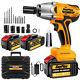36v Cordless Impact Wrench Brushless Driver Torque 1/2 Drill With 1/2 Battery