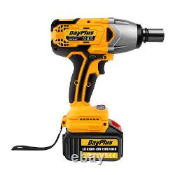 36V Cordless Impact Wrench Brushless Driver Torque 1/2 Drill With 1/2 Battery