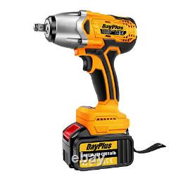 36V Cordless Impact Wrench Brushless Driver Torque 1/2 Drill With 1/2 Battery