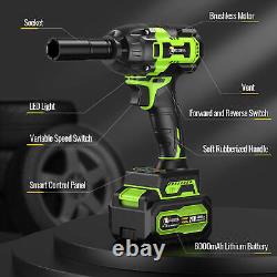 3 IN1 21V 520 Nm Impact Wrench +45Nm Cordless Drill Set 4Batteries +Charger NEW