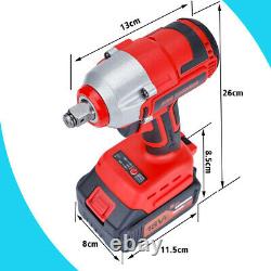 400Nm Cordless Impact Wrench 1/2 Electric Drive Ratchet Gun Battery with Adater