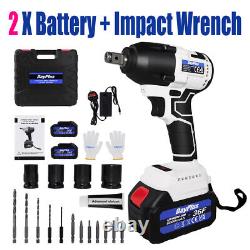 420N. M Impact Wrench Brushless 2 Gears Electric Wrench Car Repair Tools Set