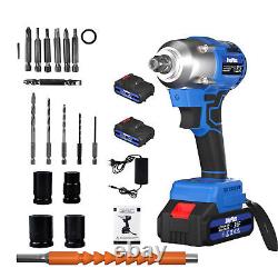 420Nm Cordless Electric Impact Wrench 1/2 Drill Gun with Batteries/ 4 Sockets