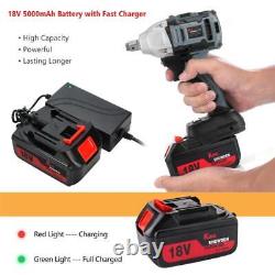 500Nm Cordless Impact Wrench 1/2 Driver Brushless Ratchet Nut Gun with Battery