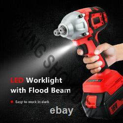 520Nm Impact Wrench 1/2 Electric Drill Combi Cordless Brushless Driver + Battery