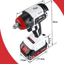 550Nm Cordless Impact Wrench 1/2 Brushless Drive Electric Ratchet Gun 2 Battery