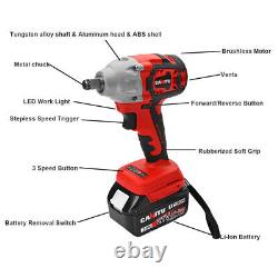 580NM 1/2 Cordless Electric Impact Brushless Wrench Driver&Socket w 2 Battery