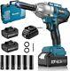 800n. M Torque Impact Gun 1/2 Inch With 2x 4.0ah Battery Brushless Impact Wrench
