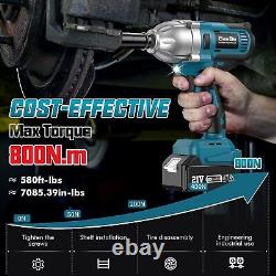 800N. M Torque Impact Gun 1/2 inch with 2X 4.0Ah Battery Brushless Impact Wrench