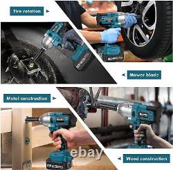 800N. M Torque Impact Gun 1/2 inch with 2X 4.0Ah Battery Brushless Impact Wrench