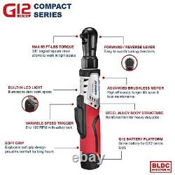 ACDelco G12 10.8V Cordless Brushless Ratchet Wrench & Impact Wrench Tool Kit