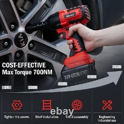 Aiment Brushless Cordless Impact Wrench 1/2 inch 550 Ft-lbs Max Torque(700N. M)