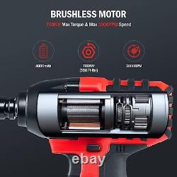Aiment Brushless Cordless Impact Wrench 1/2 inch 550 Ft-lbs Max Torque(700N. M)