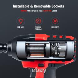 Avhrit Brushless Electric Impact Wrench Socket 950N. M Torque 2pcs 4.0Ah Battery