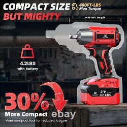 Avhrit Cordless Impact Wrench 1/2 480Ft-lbs(650Nm) Brushless Fast Charger