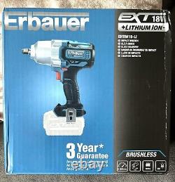 BNIB ERBAUER EHTIW18-Li EXT BRUSHLESS18V LITHIUM Ion CORDLESS IMPACT WRENCH