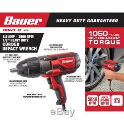 Bauer 1/2 in Heavy Duty Extreme Torque Impact Wrench Corded 1050 ft lb 2600 RPM