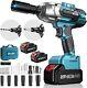 Brushless Impact Wrench 1/2 Inch High Torque 479 Ft-lbs 3300rpm, 2x 4.0 Battery