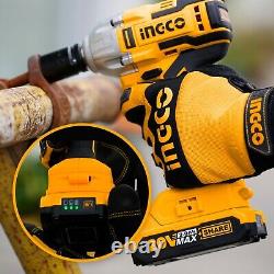 Brushless Impact Wrench Ingco 20V Cordless Lithium-Ion 1/2 300NM with Sockets