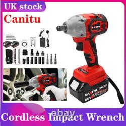 CANITU 21V Brushless Impact Wrench Driver Cordless Li-Ion Battery 1/2 580NM UK