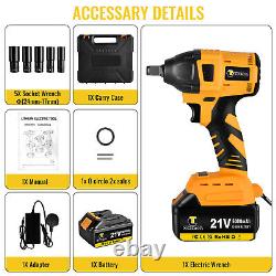CONENTOOL New Cordless Impact Wrench 21V 460N. M Brushless Ratchet + 5.0A Battery