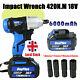 Cordless Electric Driver 1/2 Inch Impact Wrench 18v 420nm 1 Battery+4 Sockets