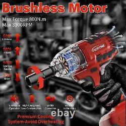 Cordless Impact Wrench 1/2Inch, 516Ft-lbs(700N. M) Brushless Impact Gun 20V/4.0Ah