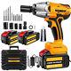 Cordless Impact Wrench 1/2 Driver Wrench Gun With 1/2 Battery Workshop Wrenches