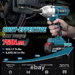 Cordless Impact Wrench SeeSii 553Ft-lbs(750N. M) Brushless Impact Wrench 1/2 inch