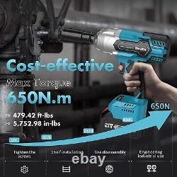 Cordless Impact Wrench, SeeSii Brushless Impact Wrench 1/2 Max Torque 479Fts