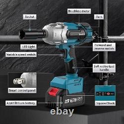 Cordless Impact Wrench, SeeSii Brushless Wrench 1/2 inch Max Torque
