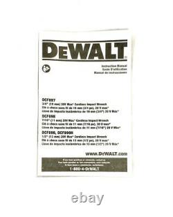 DEWALT 20V MAX Li-Ion 1/2 in. Detent Pin Impact Wrench DCF899B New (BT)