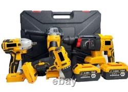 Drill combo combi set. Angle grinder, impact wrench, sts hammer drill, toolba