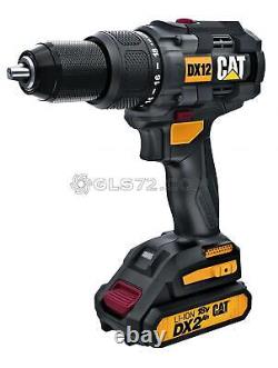 Dx12 Impact Drill Kit + Dx71 Impact Wrench With Batteries Cat Dx12