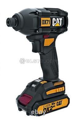 Dx12 Impact Drill Kit + Dx71 Impact Wrench With Batteries Cat Dx12