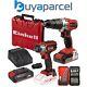 Einhell 18v Twin Pack Pxc Combi Drill Metal Chuck + Impact Wrench Driver + Bat